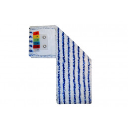 Bandeau de lavage rayé blanc bleu à poches et languettes