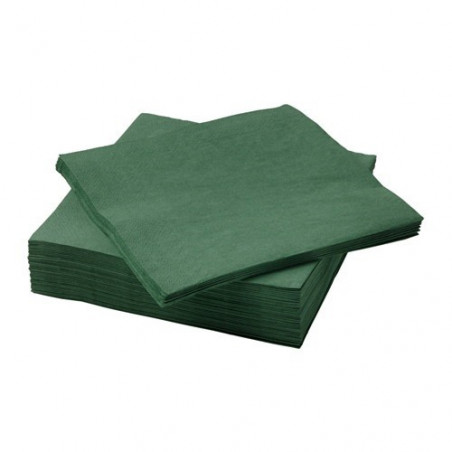 Serviette de table en papier couleur verte 40x40 SATEN 1/4