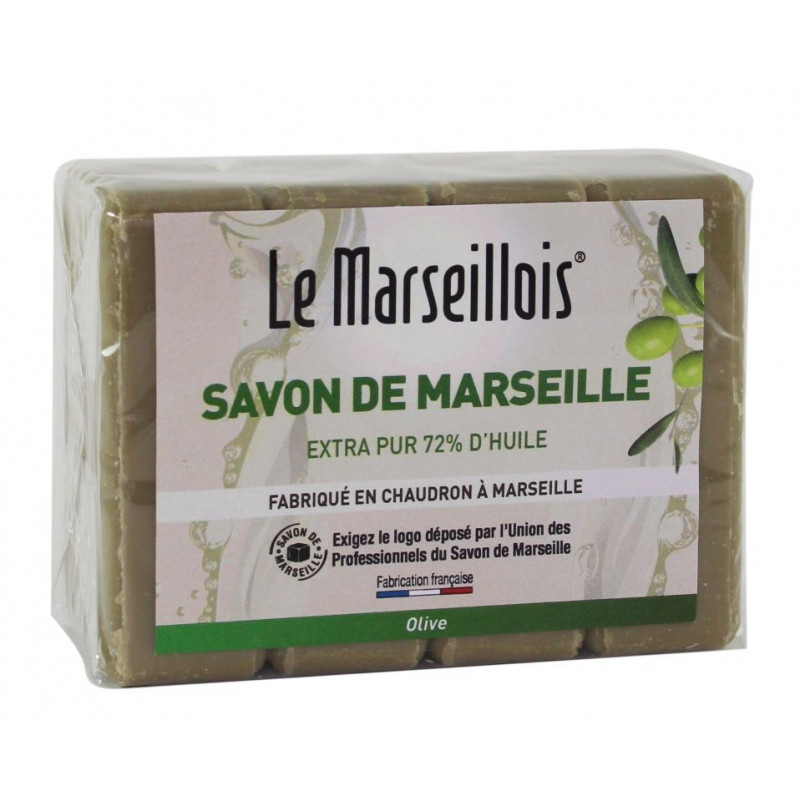 SAVON DE MARSEILLE Savonnette Olive 4x100g LE MARSEILLOIS
