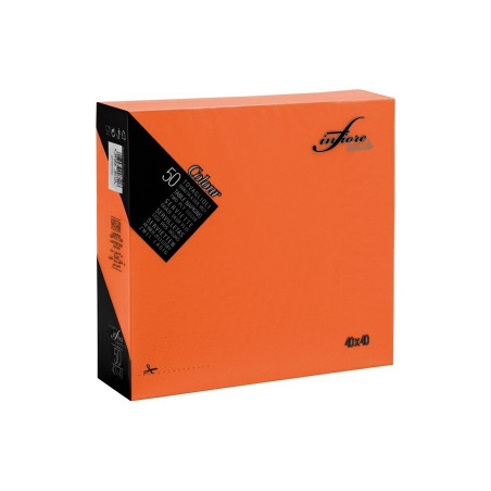 Serviette de table en papier couleur orange 40x40 INFIBRA 1/4