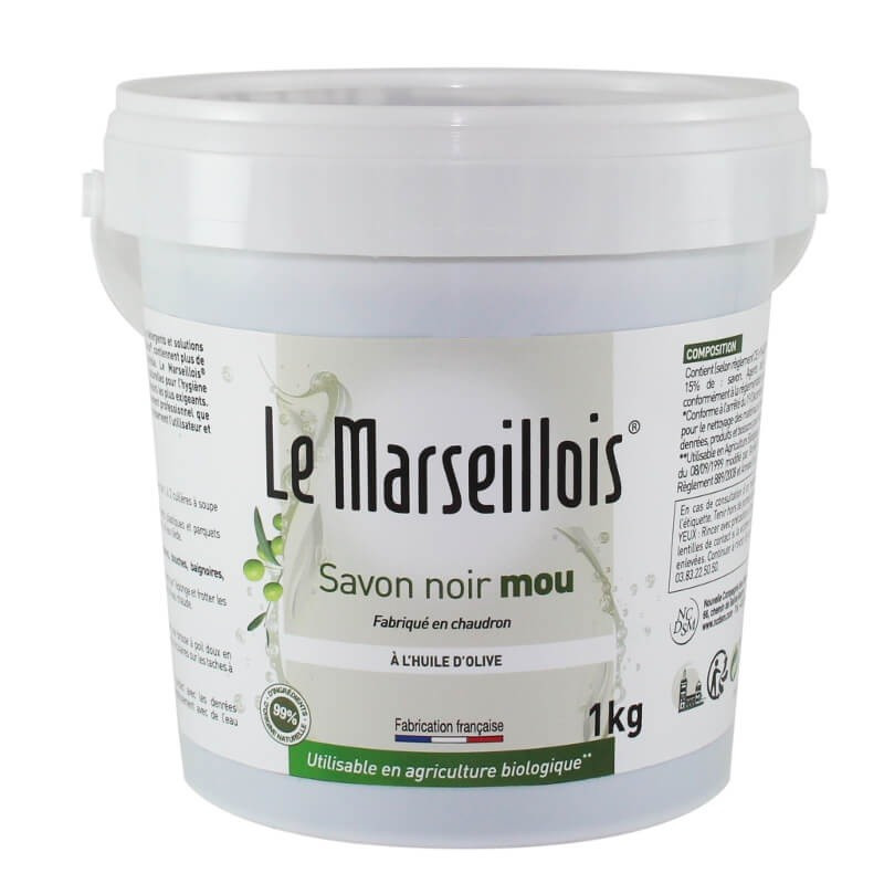 SAVON NOIR MOU à l'huile d'olive Pot d 1Kg LE MARSEILLOIS