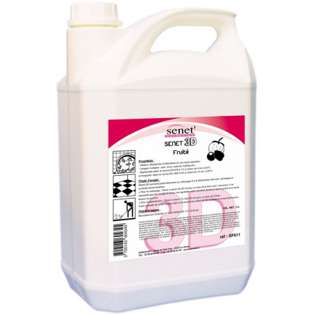 Détergent Surodorant Bactéricide SENET 3D Fraise 5L