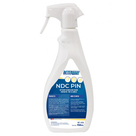 Nettoyant désinfectant chloré Pin 750ml DETERQUAT