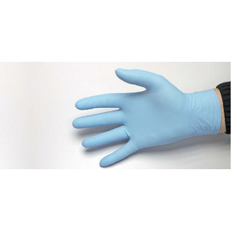 Gant jetable en nitrile non poudré bleu Lot de 100