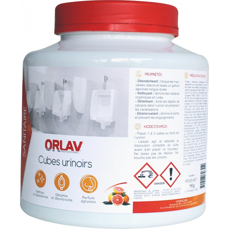 Cubes urinoirs 1Kg ORLAV (33 pastilles) parfum agrume