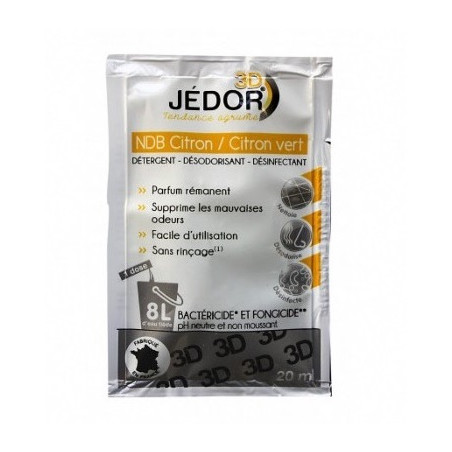 Dosettes 3D Détergent Surodorant Désinfectant JEDOR 20ml Citron Vert