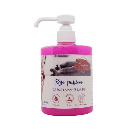 Savon Crème lavante mains rose passion parfum Florale 500ml
