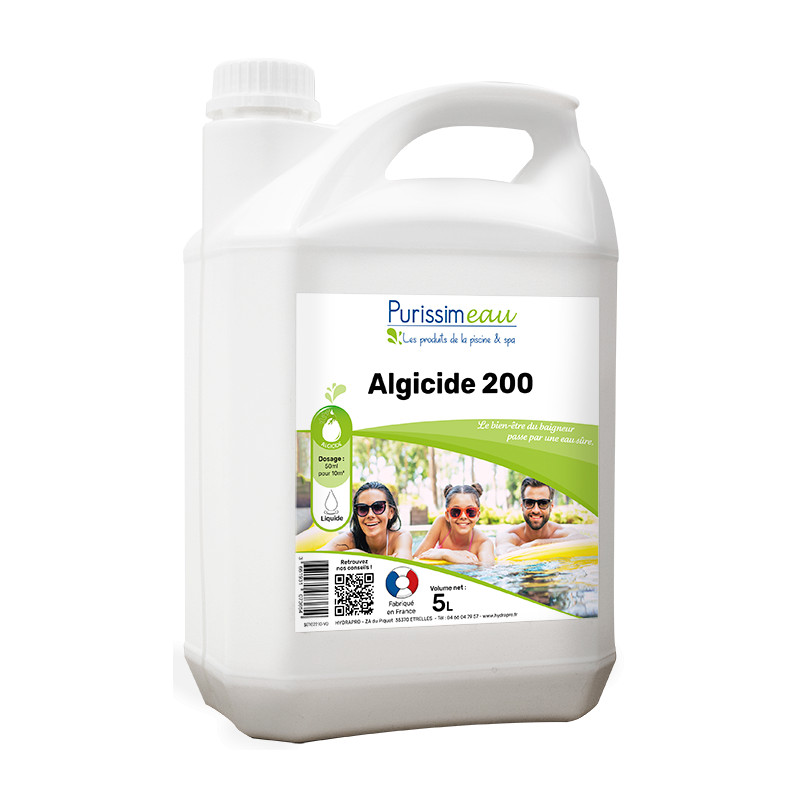 Algicide piscine 200 curatif préventif professionnel 5L PURISSIMEAU