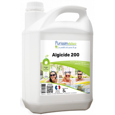 Algicide piscine 200 curatif préventif professionnel 5L PURISSIMEAU