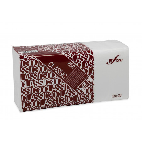 Serviette de table en papier Blanc 1 pli 30x30 INFIBRA