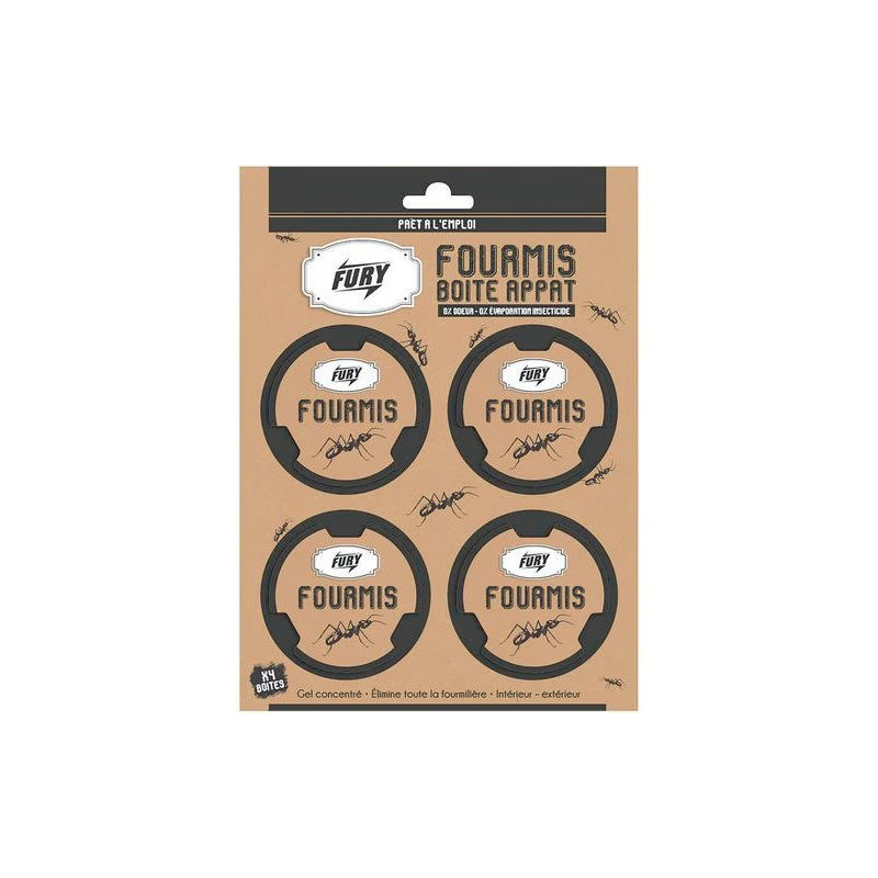 Boite appat fourmis Lot de 4 FURY