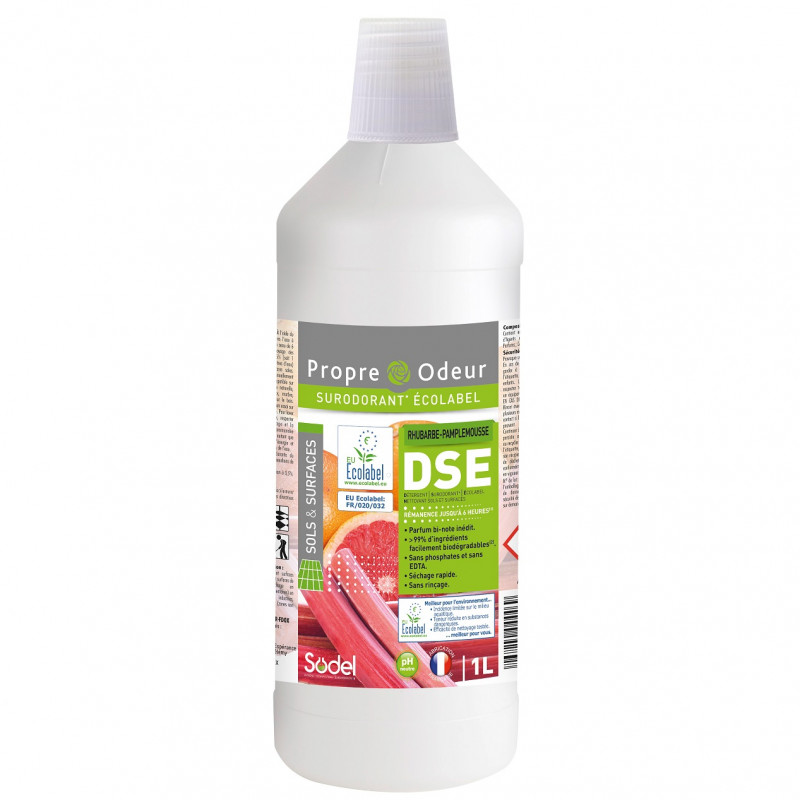Détergent Surodorant Ecolabel DSE Parfum Rhubarbe-Pamplemousse 1L