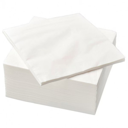 Serviette de table en papier blanc 2 plis