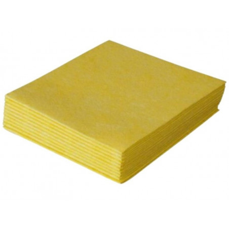 Lavette non tissée jaune 120 g/m² 38x38cm sachet de 10
