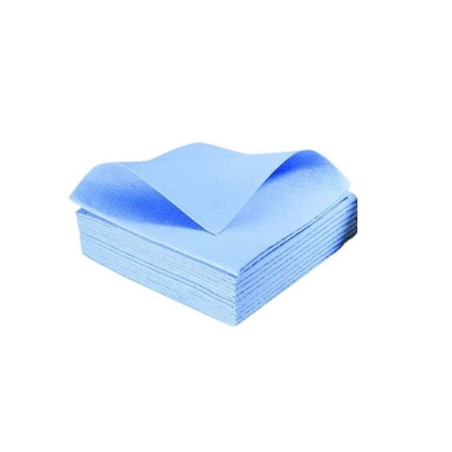 Lavette non tissée bleue 120 g/m² 38x38cm sachet de 10