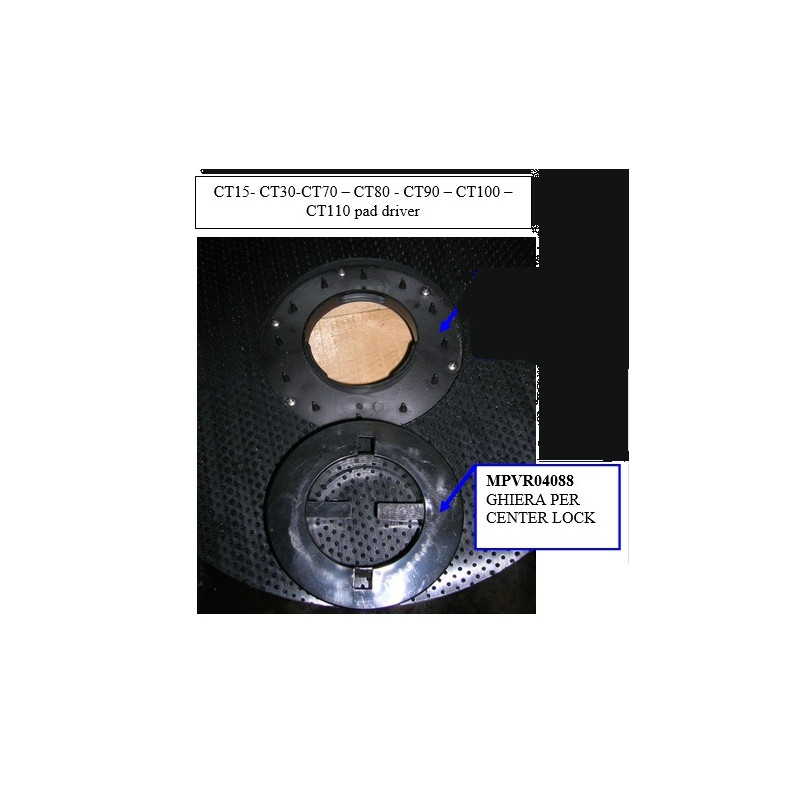 Fixation centrale des disques Pad sur plateau de laveuses ICA