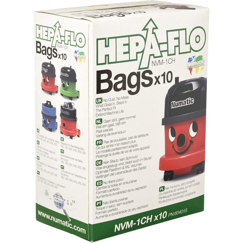 Sac aspirateur NUMATIC HEPA-FLO Lot de 10