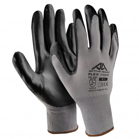 Gant FLEX tricoté polyester enduction nitrile Gris