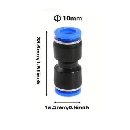 Raccord rapide pneumatique 10mm-10mm droit