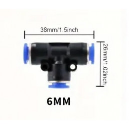 Raccord rapide pneumatique 6mm-6mm-6mm en T