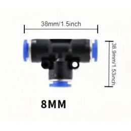 Raccord rapide pneumatique 8mm-8mm-8mm en T