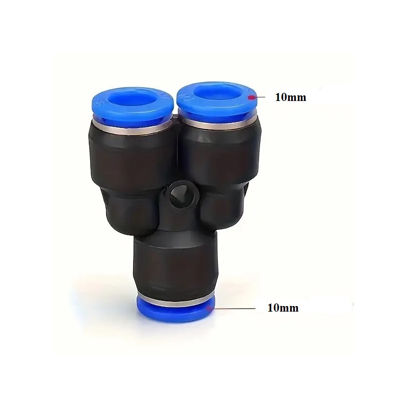 Raccord rapide pneumatique 10mm-10mm-10mm en Y