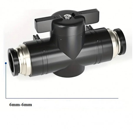 Vanne BUC manuelle raccord rapide pneumatique air eau 6mm-6mm