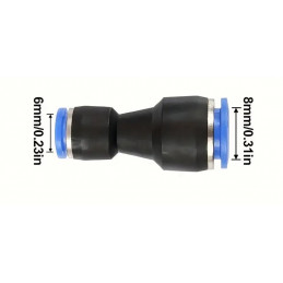 Raccord rapide pneumatique 8mm-6mm droit
