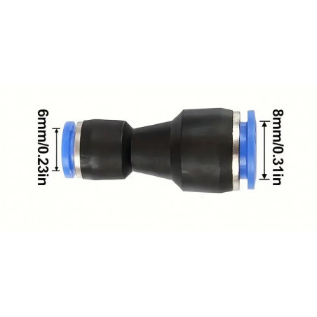 Raccord rapide pneumatique 8mm-6mm droit