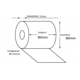 Bobine Thermique caisse enregistreuse 80x80x12 TRIMAN