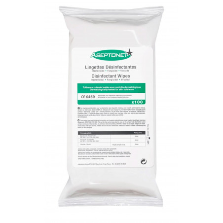 Recharge Lingettes désinfectantes ASEPTONET Lot de 100