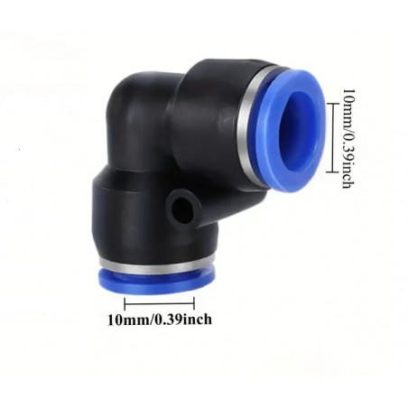 Raccord rapide pneumatique 10mm-10mm Coude 90°