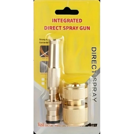 Ensemble lance d'arrosage et raccord rapide Alu pour tuyau D13mm