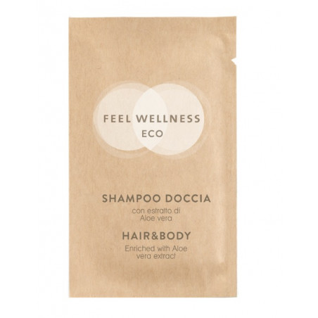 Sachet shampoing Gel douche 10ml FEEL Weelness Eco