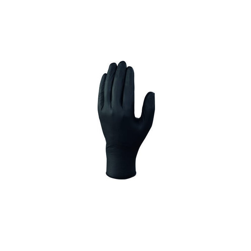 Gant d'examen jetable nitrile non poudré noir Taille L Lot de 100