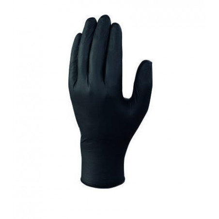 Gant d'examen jetable nitrile non poudré noir Taille L Lot de 100