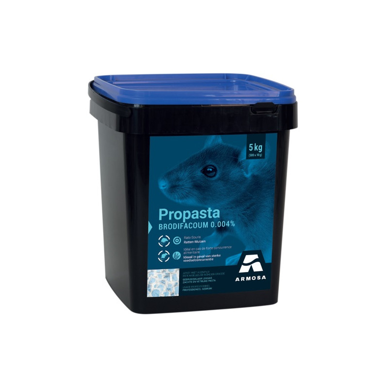 Pâte appât brodifacoum 40 ppm PROPASTA SPÉCIAL 3D Seau 5Kg