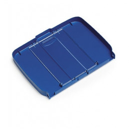 Couvercle polypropylène pour support sac 120L avec porte-protocole intégré Bleu FILMOP