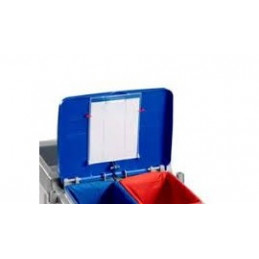 Couvercle polypropylène pour support sac 120L avec porte-protocole intégré Bleu FILMOP
