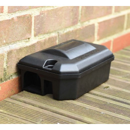 Poste d'appâtage à rats double entrée compact et robuste Rotech Bullet Noir