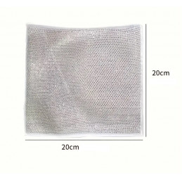 Lavette en maille d'acier inoxydable 20x20cm