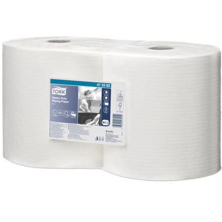 Papier d'essuyage ultra-résistant blanc 2x350F TORK