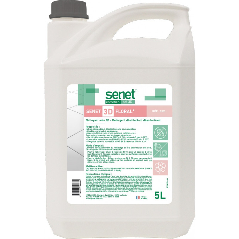 Détergent Surodorant Bactéricide SENET 3D Floral 5L