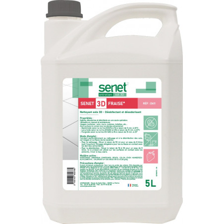 Détergent Surodorant Bactéricide SENET 3D Fraise 5L