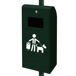 Corbeille HYGIE pour borne canine en Alu bac int 30L