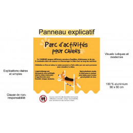 Panneau de signalisation activité pour chien 90x90 cm