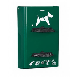 Distributeur hygiène canine 2x200 sachets HYGECA vert mousse mural ou sur poteau ROSSIGNOL