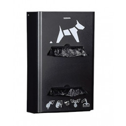 Distributeur hygiène canine 2x200 sachets HYGECA gris manganèse mat mural ou sur poteau ROSSIGNOL
