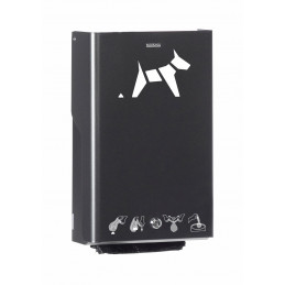 Distributeur hygiène canine 500 sachets en liasse HYGECA gris manganèse mural ou sur poteau ROSSIGNOL