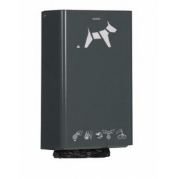 Distributeur hygiène canine 500 sachets en liasse HYGECA anthracite mat texturé mural ou sur poteau ROSSIGNOL